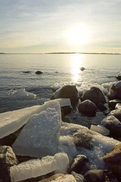 Seashore in winter. Foto stock