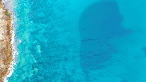 Seaside aerial top down view in Malta Video stock 102450508