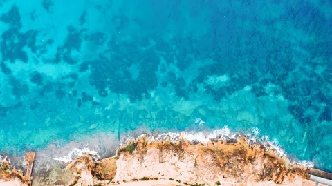 Seaside aerial top down view in Malta 動画素材 102450532