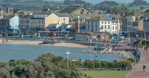 Seaside and hills Timelapse Stock Footage 57640434