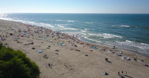 Seaside and sandy beach Video stock 133206494
