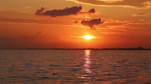 Seaside and Sunset Stock Footage 45915030