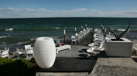 Seaside bar in Greece Stock Footage 24660511