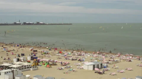 Seaside beach activities timelapse Stock Footage 26948423