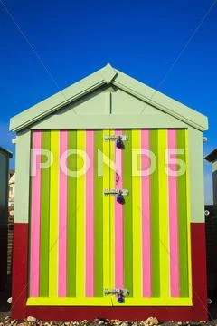Seaside beach hut Stock Photos