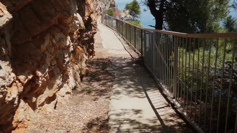 Seaside border fence and path Stock Footage 113190462