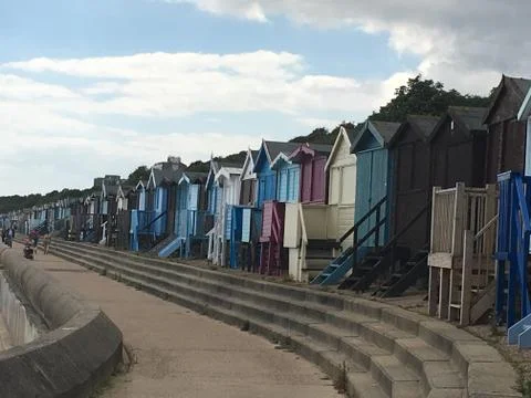 Seaside Cabins 스톡 사진