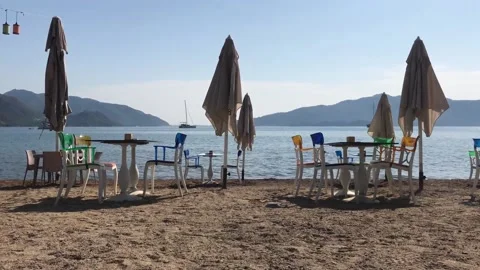 Seaside cafe Video stock 143115475