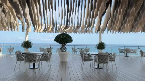 Seaside Cafe Stock Footage 255898238