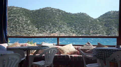Seaside Cafe in Kekova Stock Footage 24824154
