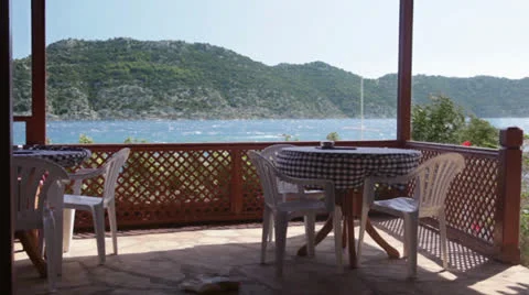 Seaside Cafe in Kekova Stock Footage 25365231