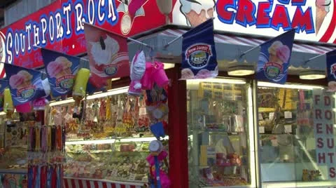 Seaside Candy and Sweets Store Stock Footage 12363722