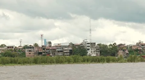 Seaside Of City At Amazon River. Iquitos, Peru Stock Footage 10792903