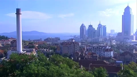 Seaside cityscape during daytime Stock Footage 253772754