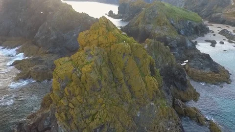 Seaside Cliffs Lizard Land's End Cornwall England Video Footage Video stock 129134076