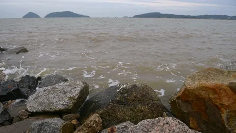 Seaside in a cloudy day Stock Footage 232199470