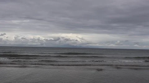 The seaside on a cloudy day Stock Footage 339619014