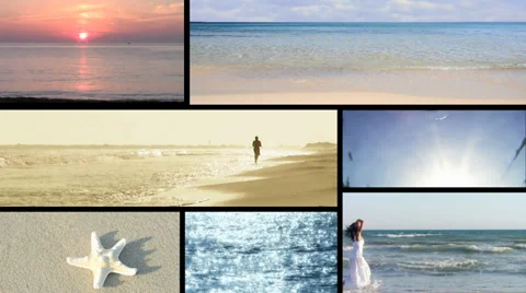 Seaside, collage Vídeo Stock 33729772