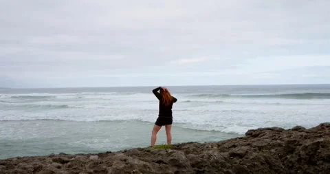 Seaside Contemplation: Stock Footage 333208112