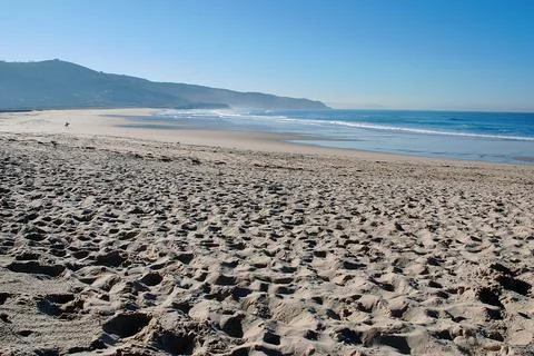 Seaside in a cool beach Stock Photos