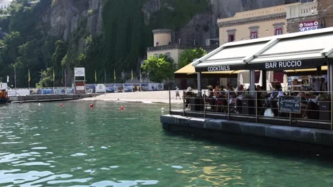 Seaside Dining at Bar Ruccio Vídeos de archivo 296316402