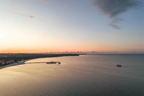 Seaside during sunset Foto stock