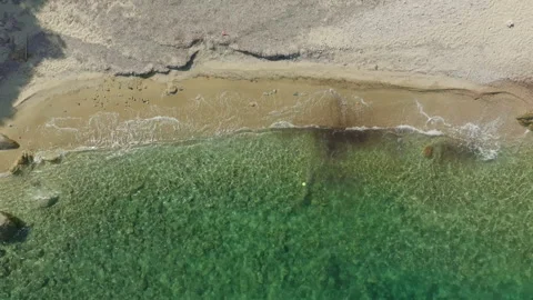 Seaside embrace from a drone view Stock Footage 264868725