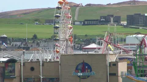 Seaside Fairground Stock Footage 10761508