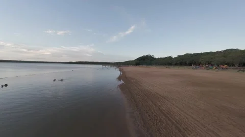 Seaside Flight: Drone Perspective Stock Footage 303515765