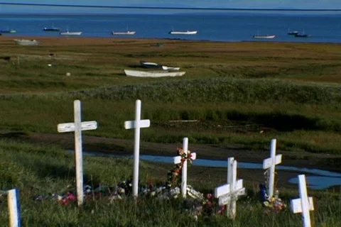 Seaside graveyard 1 Stock Footage 491240