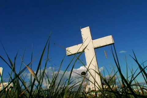Seaside graveyard 3 Stock Footage 491243