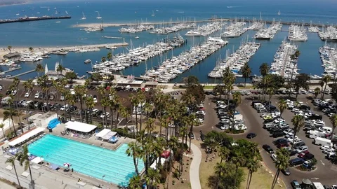 Seaside Harbor Swimming Pool Stock Footage 111972430