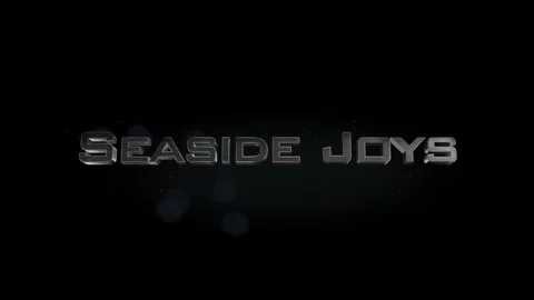 Seaside Joys title metal text on black alpha channel background Stock Footage 295899147