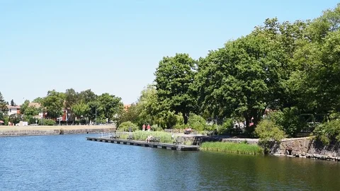 Seaside park in Kalmar Stock Footage 93121765