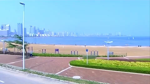 Seaside park view during daytime Stock Footage 253772872