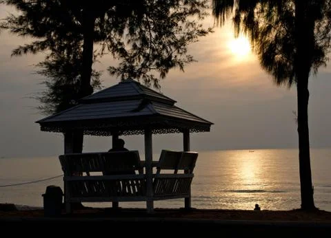 Seaside pavilion Stock Photos