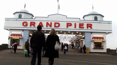 Seaside pier in Weston -Super-Mare. Stock Footage 79971250