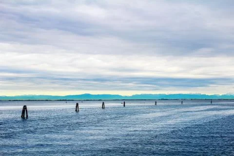 Seaside with piling Stock Photos