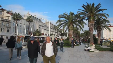 Seaside promenade in Split Croatia Stock Footage 336581041