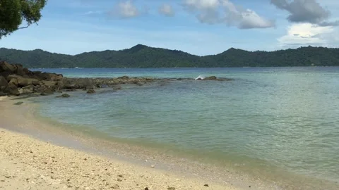 The seaside of a quiet, small island Stock Footage 339618768