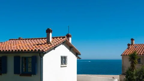 Seaside resort view Stock Photos