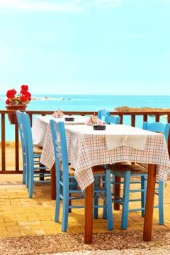 Seaside restaurant. Stock Photos
