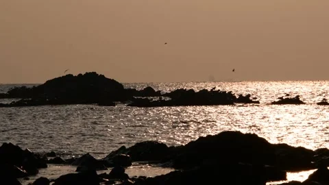 Seaside scenery shining in sunlight Video stock 145572506