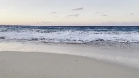 Seaside Serenity: Waves Hitting the Beach Stock Footage 260626572