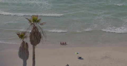 Seaside setting for inner reflection and yoga practice Stock Footage 316058727