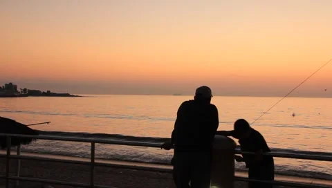 Seaside Silhouette 2 Stock Footage 1128844
