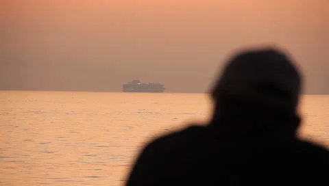 Seaside Silhouette 3 Stock Footage 1128843