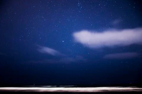 Seaside starry night Stock Photos