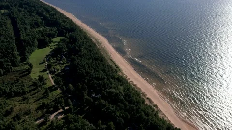 Seaside in summer. View from the top Stock Footage 207663225
