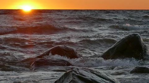 Seaside sunset on Baltic sea Stock-Footage 67585817